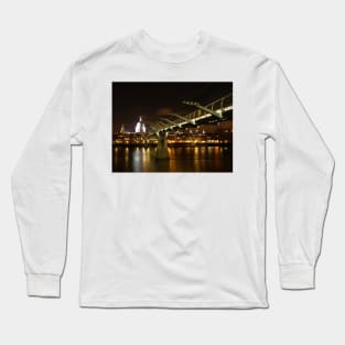 Millenium Bridge and St Paul`s Cathedral, London Long Sleeve T-Shirt